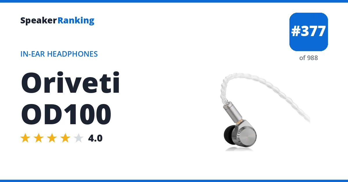 Oriveti OD100 - ranked #361 of 971 In-Ear Headphones · Editor's rating 4/5