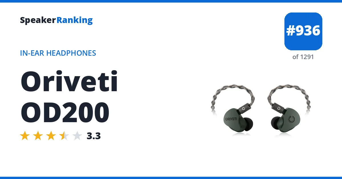 Oriveti OD200 - ranked #936 of 1291 In-Ear Headphones · Editor's rating 3.3/5