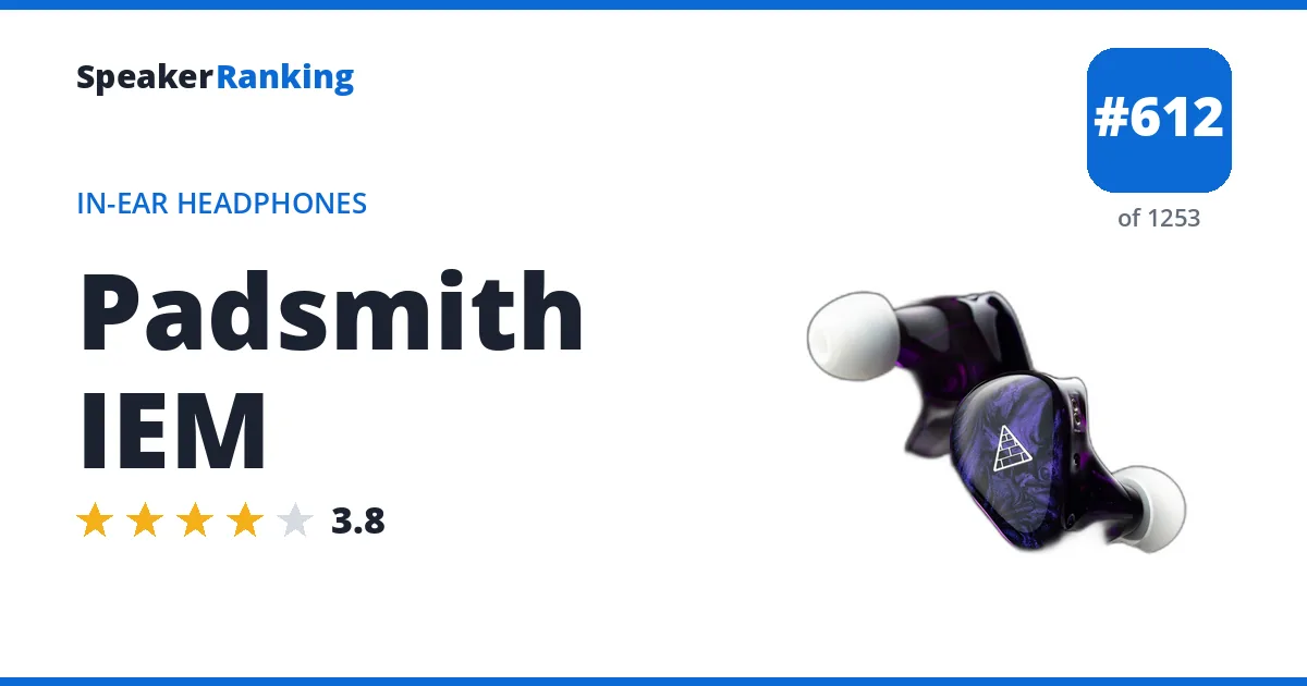 Padsmith IEM - ranked #612 of 1253 In-Ear Headphones · Editor's rating 3.8/5