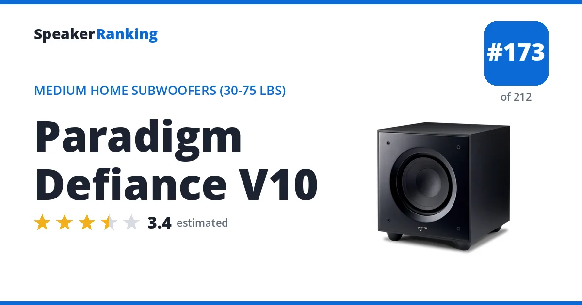 Paradigm Defiance V10 ranking card