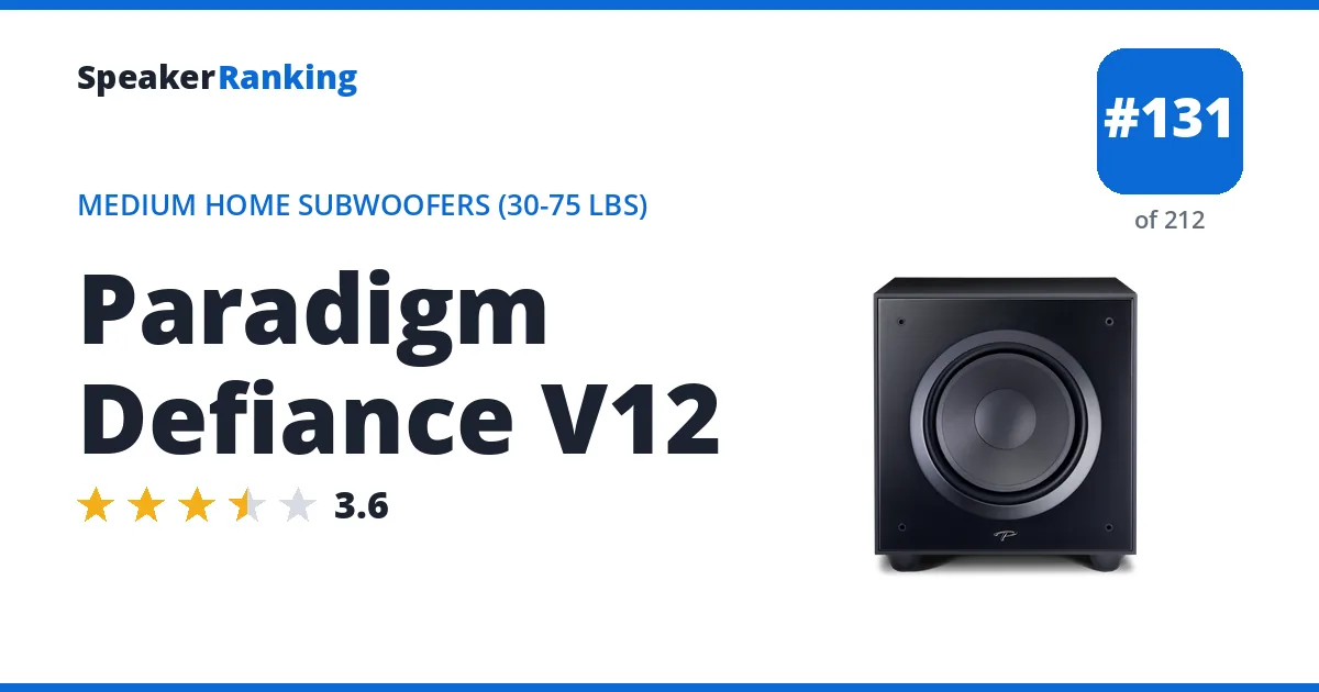 Paradigm Defiance V12 ranking card