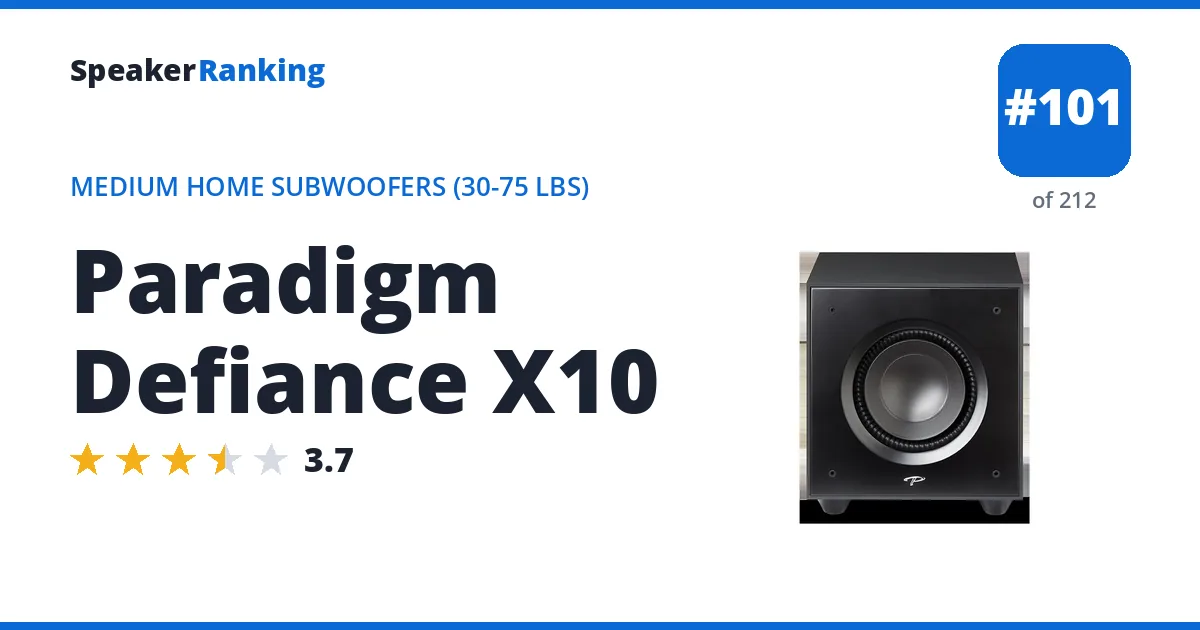 Paradigm Defiance X10 ranking card