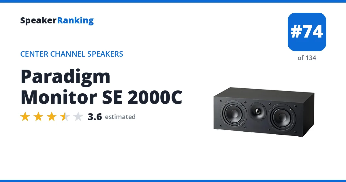 Paradigm Monitor SE 2000C ranking card