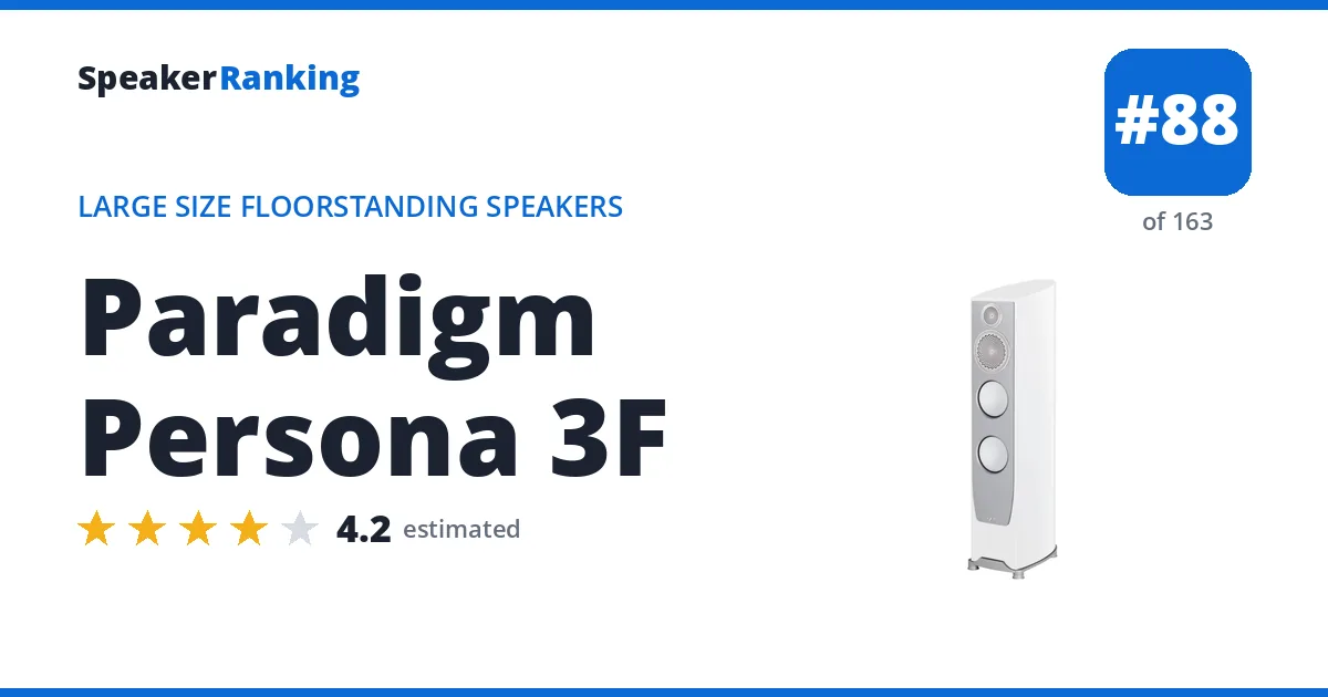 Paradigm Persona 3F - ranked #88 of 163 Large Size Floorstanding Speakers · Editor's rating 4.2/5
