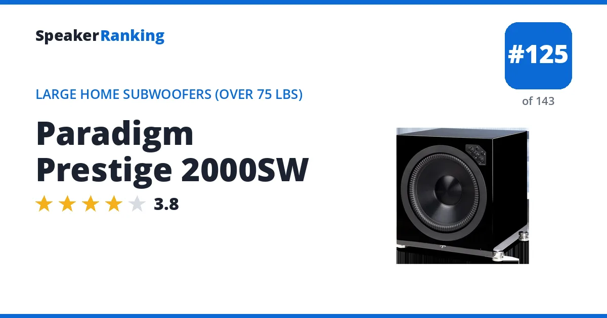 Paradigm Prestige 2000SW ranking card