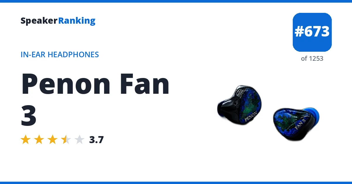 Penon Fan 3 - ranked #673 of 1253 In-Ear Headphones · Editor's rating 3.7/5
