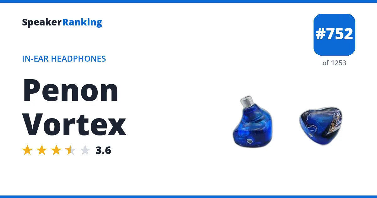 Penon Vortex - ranked #752 of 1253 In-Ear Headphones · Editor's rating 3.6/5