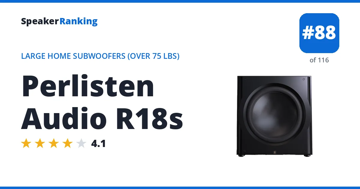Perlisten Audio R18s - ranked #88 of 116 Large Home Subwoofers (Over 75 lbs) · Editor's rating 4.1/5