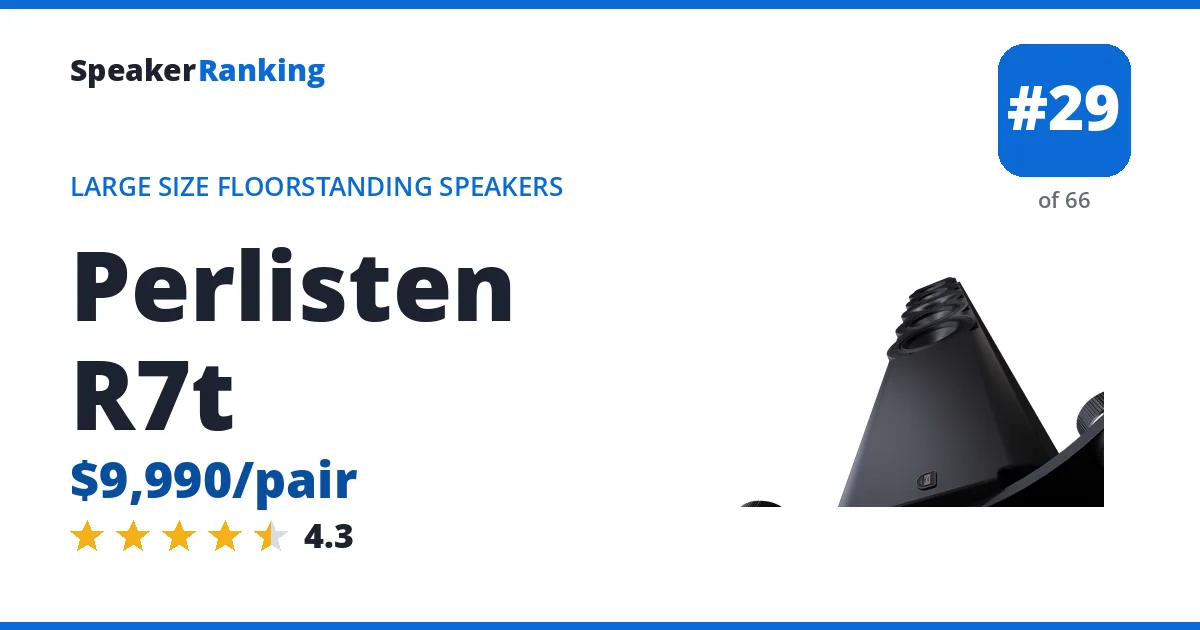 Perlisten R7t - ranked #29 of 66 Large Size Floorstanding Speakers · Editor's rating 4.3/5