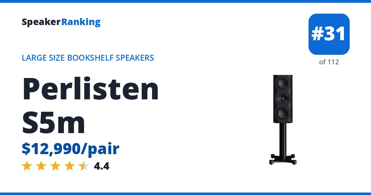 Perlisten S5m - ranked #31 of 112 Large Size Bookshelf Speakers · Editor's rating 4.4/5