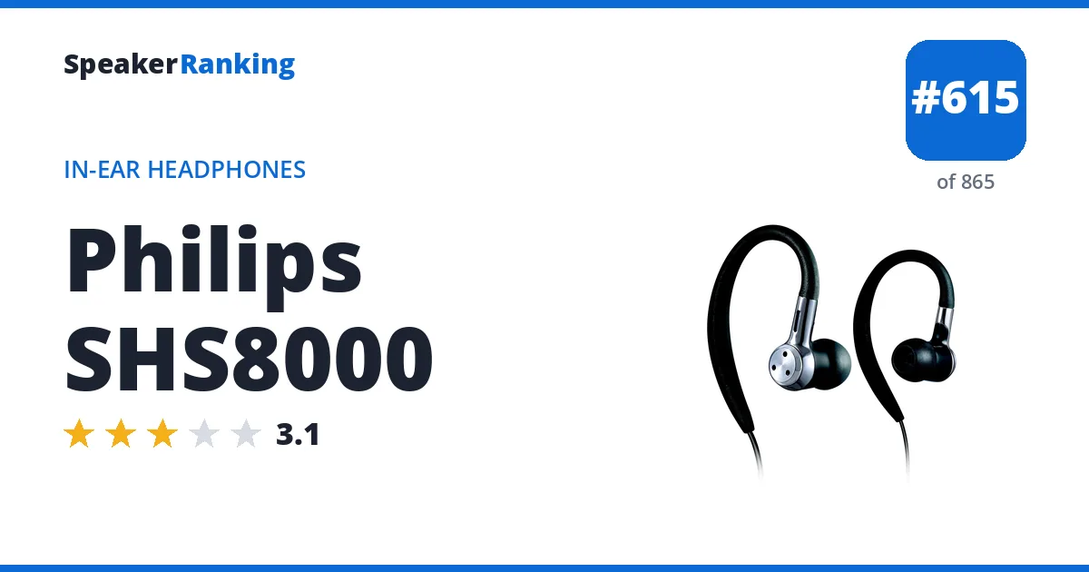 Philips SHS8000 - ranked #615 of 865 In-Ear Headphones · Editor's rating 3.1/5