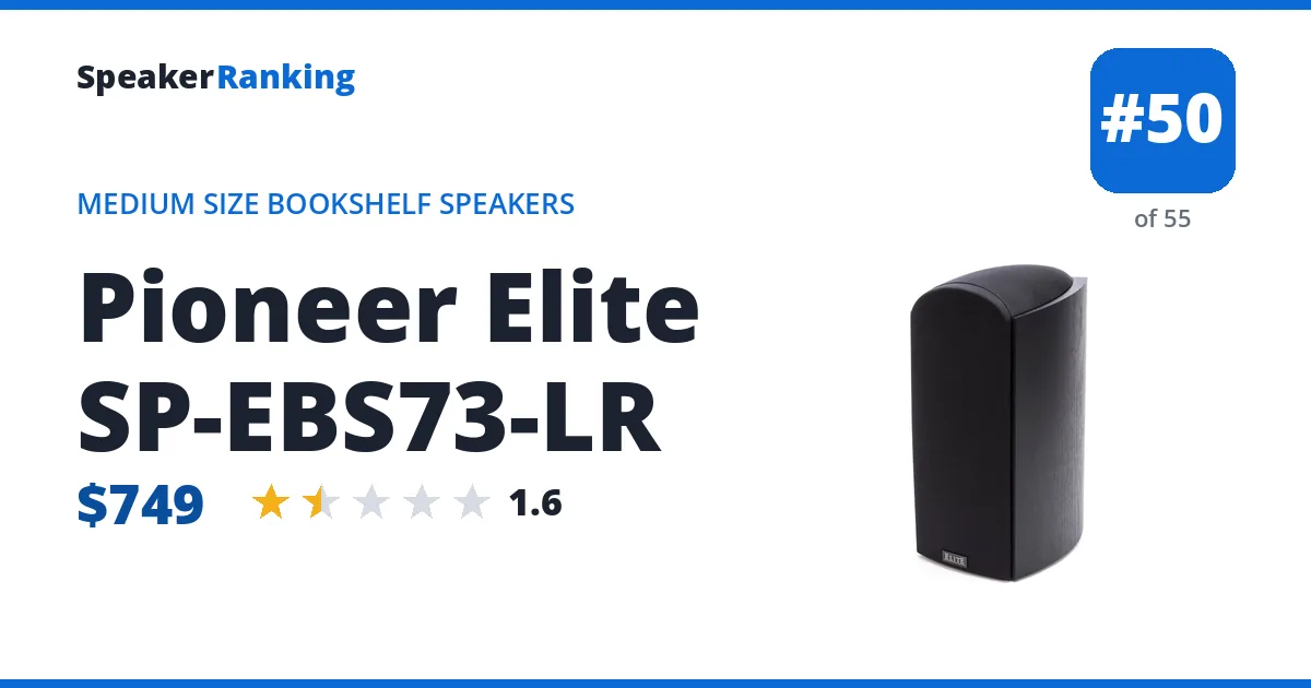 Pioneer Elite SP-EBS73-LR - ranked #50 of 55 Medium Size Bookshelf Speakers · Editor's rating 1.6/5