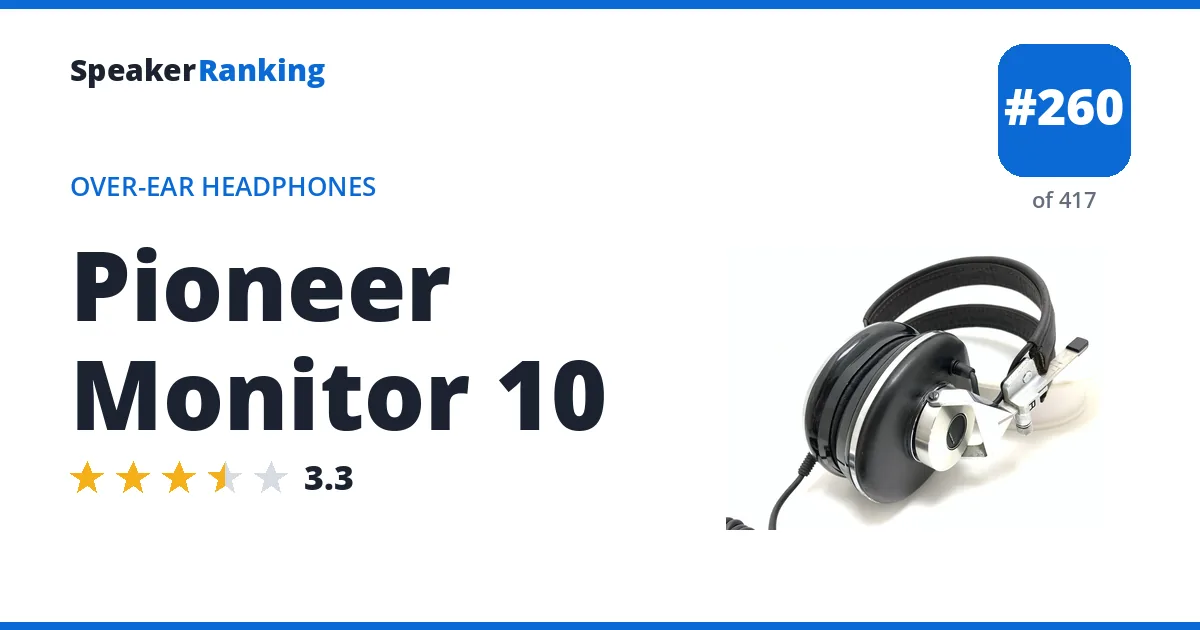 Pioneer Monitor 10 - ranked #260 of 417 Over-Ear Headphones · Editor's rating 3.3/5