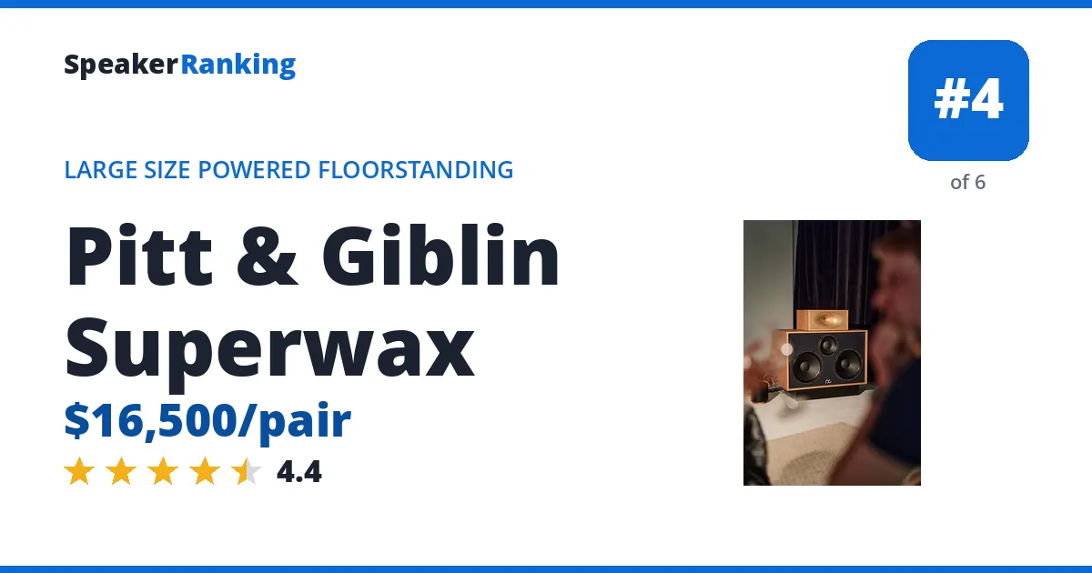 Pitt & Giblin Superwax - ranked #4 of 6 Large Size Powered Floorstanding Speakers · Editor's rating 4.4/5