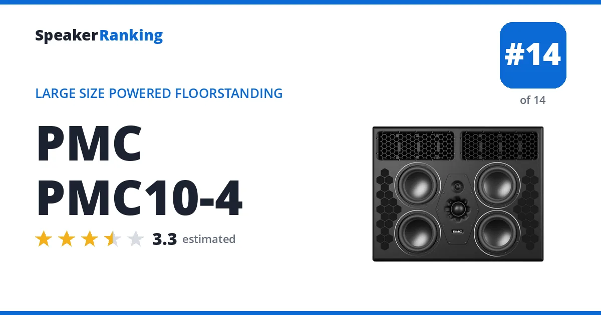 PMC PMC10-4 - ranked #14 of 14 Large Size Powered Floorstanding Speakers · Editor's rating 3.3/5