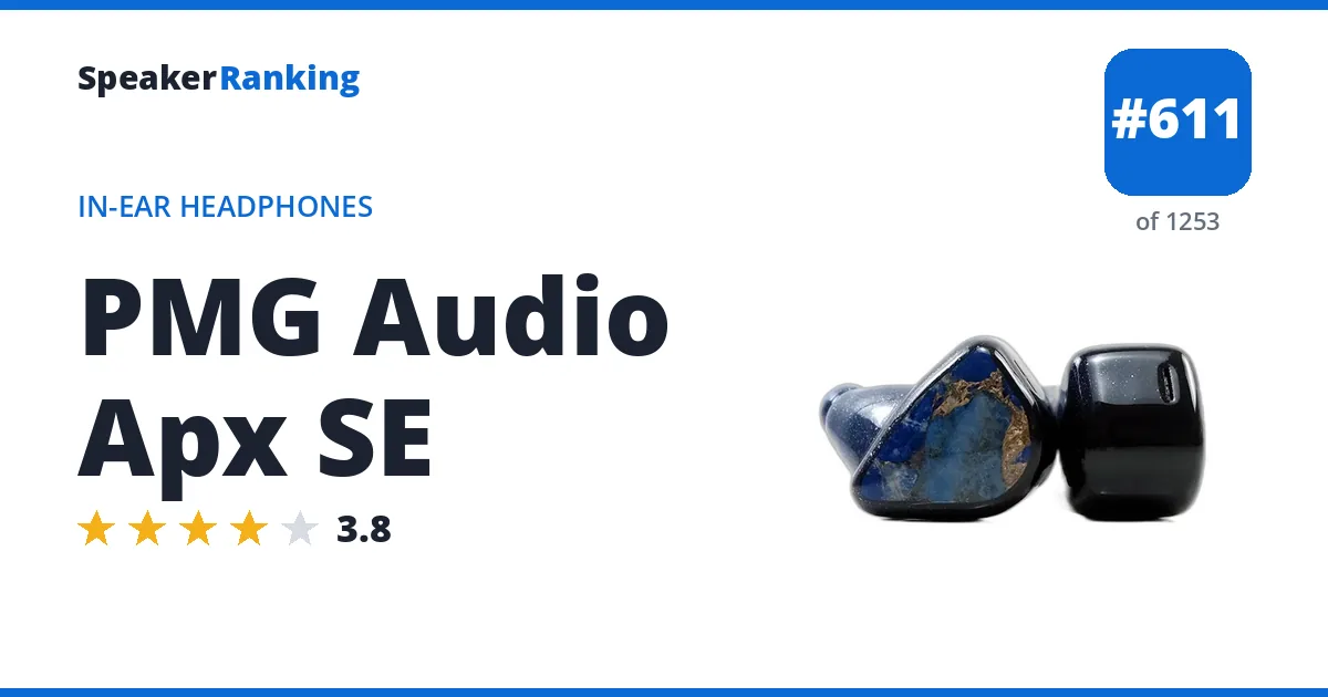 PMG Audio Apx SE - ranked #611 of 1253 In-Ear Headphones · Editor's rating 3.8/5