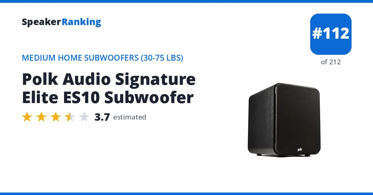 Polk Audio Signature Elite ES10 Subwoofer ranking card