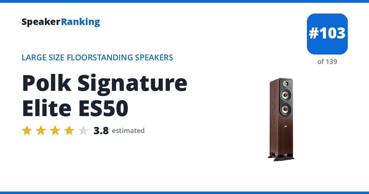 Polk Signature Elite ES50 - ranked #103 of 139 Large Size Floorstanding Speakers · Editor's rating 3.8/5