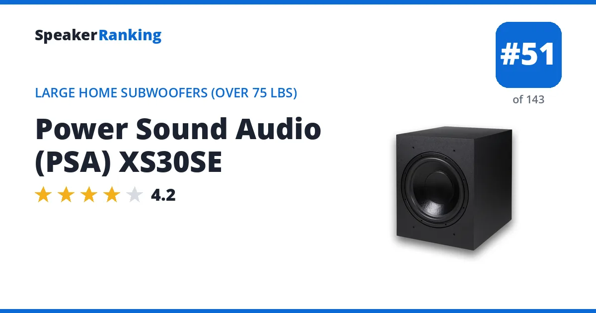 Power Sound Audio (PSA) XS30SE ranking card