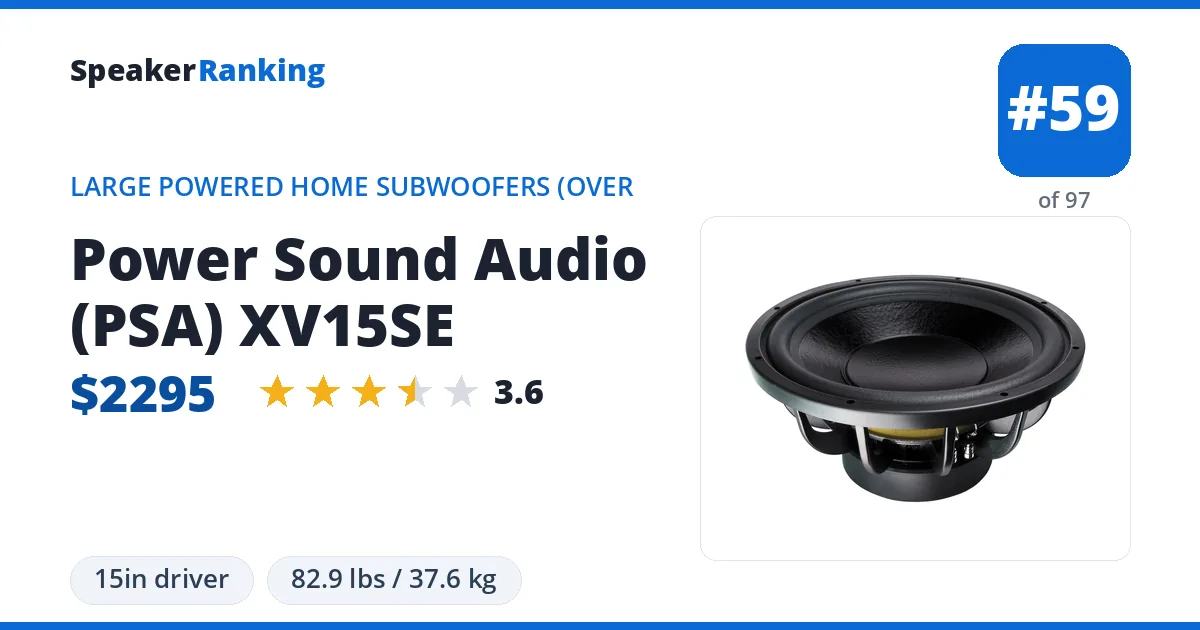 Power Sound Audio (PSA) XV15SE ranking card