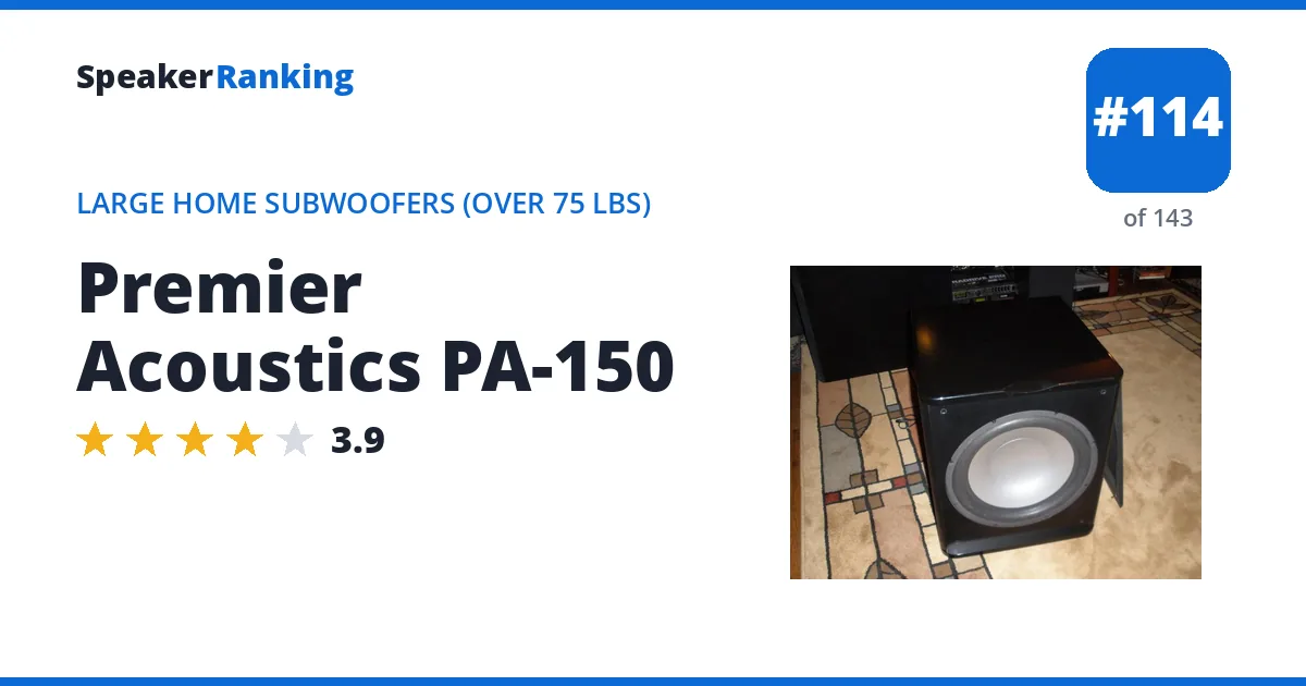 Premier Acoustics PA-150 ranking card