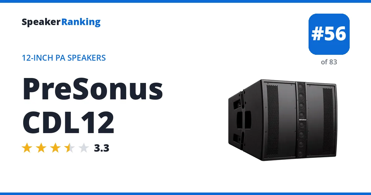 PreSonus CDL12 ranking card