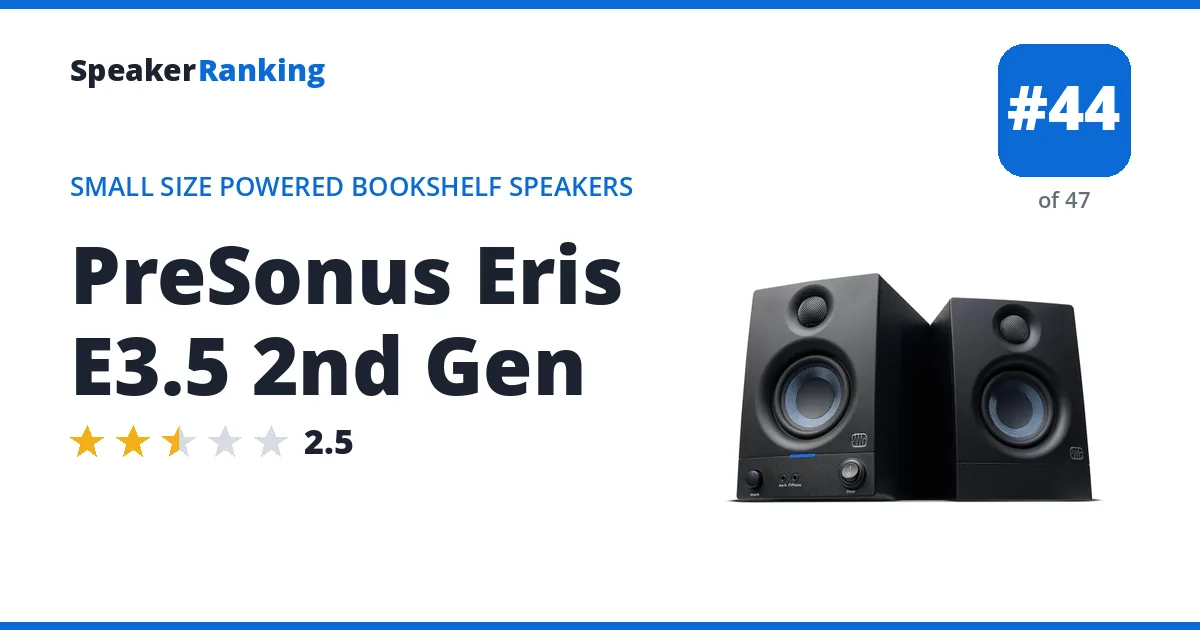PreSonus Eris E3.5 2nd Gen ranking card
