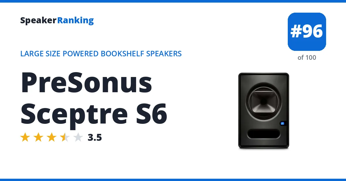 PreSonus Sceptre S6 - ranked #96 of 100 Large Size Powered Bookshelf Speakers · Editor's rating 3.5/5