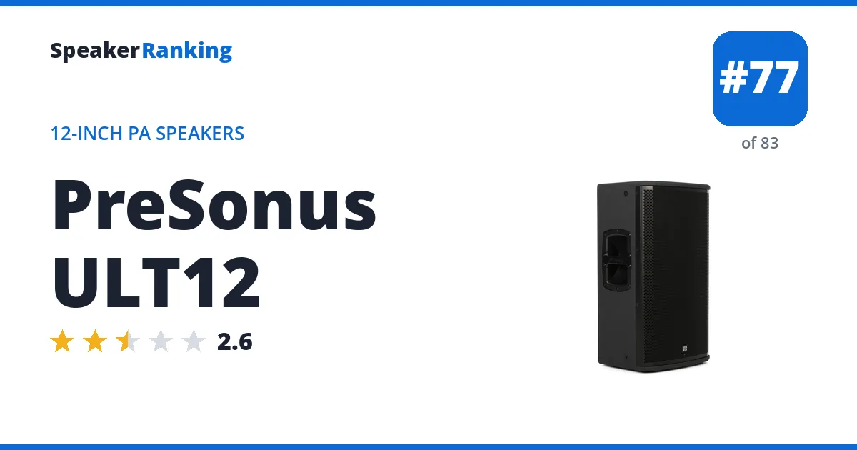 PreSonus ULT12 ranking card
