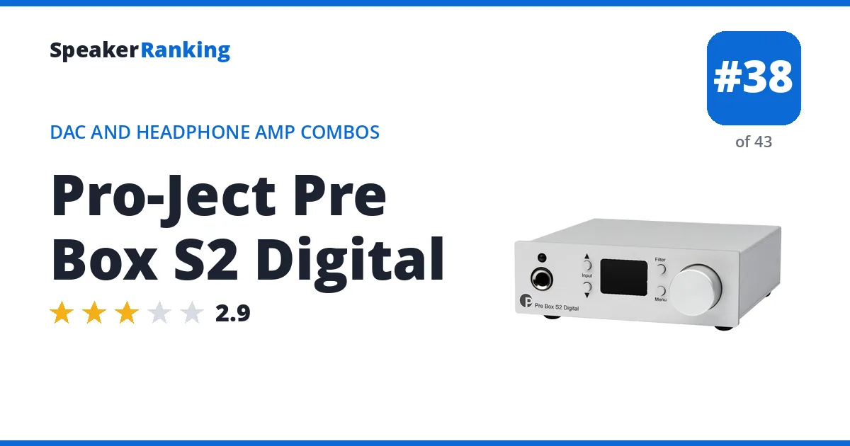 Pro-Ject Pre Box S2 Digital - ranked #38 of 43 DAC and Headphone Amp Combos · Editor's rating 2.9/5