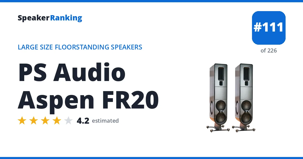 PS Audio Aspen FR20 - ranked #111 of 226 Large Size Floorstanding Speakers · Editor's rating 4.2/5