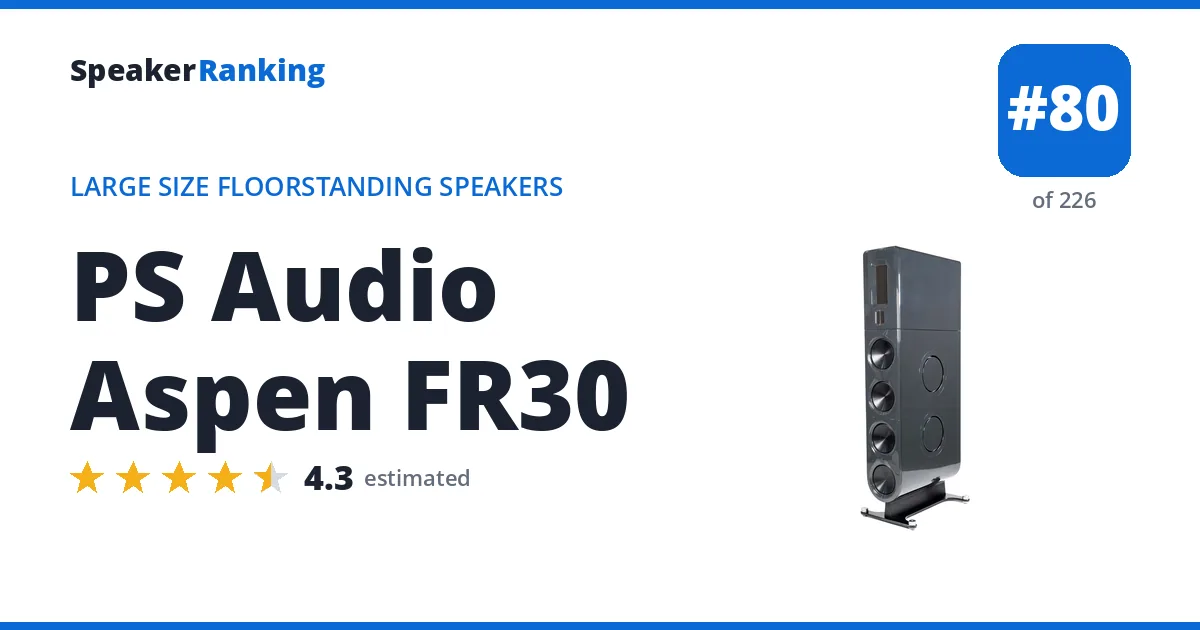 PS Audio Aspen FR30 - ranked #80 of 226 Large Size Floorstanding Speakers · Editor's rating 4.3/5