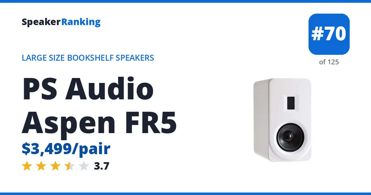 PS Audio Aspen FR5 - ranked #70 of 125 Large Size Bookshelf Speakers · Editor's rating 3.7/5