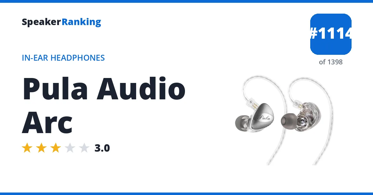 Pula Audio Arc - ranked #1114 of 1398 In-Ear Headphones · Editor's rating 3/5
