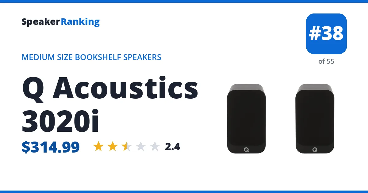 Q Acoustics 3020i - ranked #38 of 55 Medium Size Bookshelf Speakers · Editor's rating 2.4/5