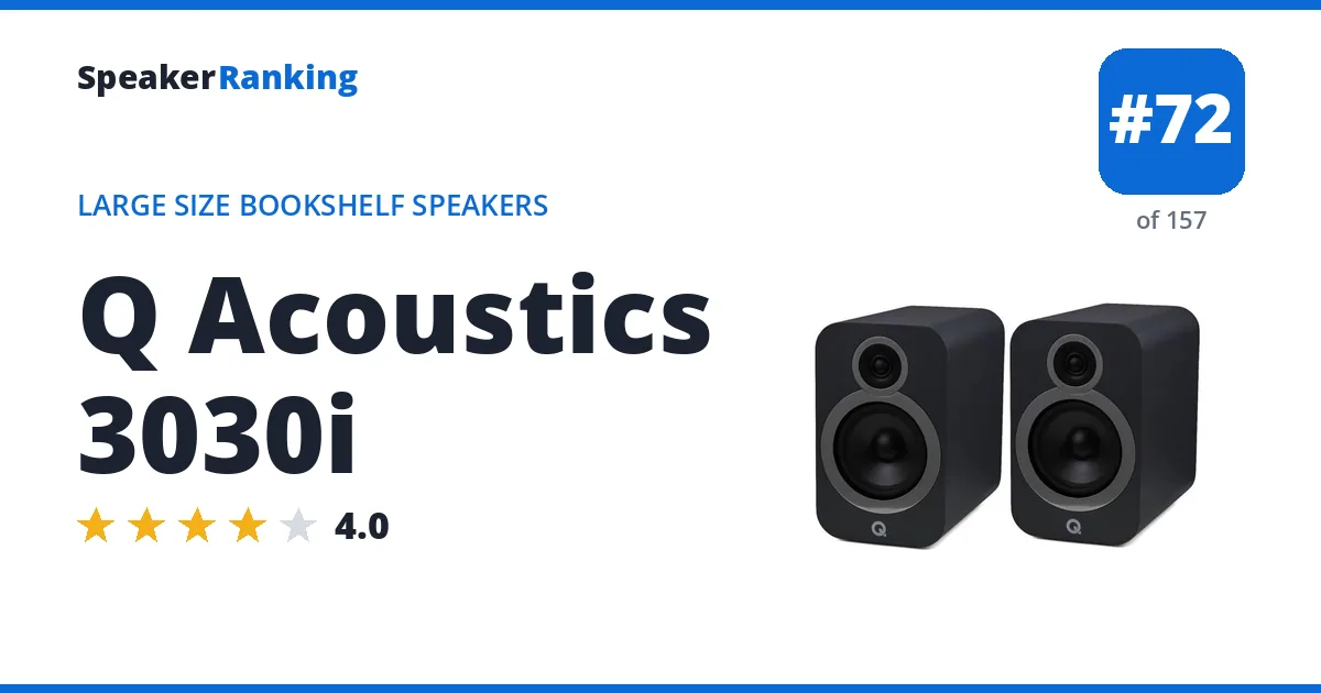 Q Acoustics 3030i - ranked #72 of 157 Large Size Bookshelf Speakers · Editor's rating 4/5