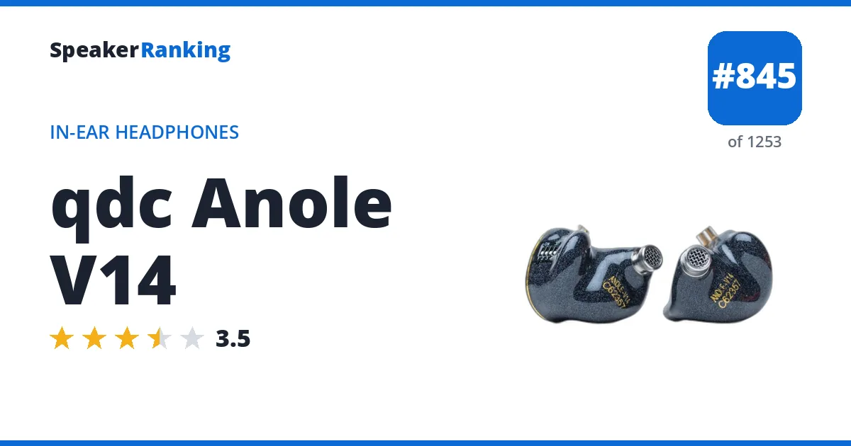 qdc Anole V14 - ranked #845 of 1253 In-Ear Headphones · Editor's rating 3.5/5