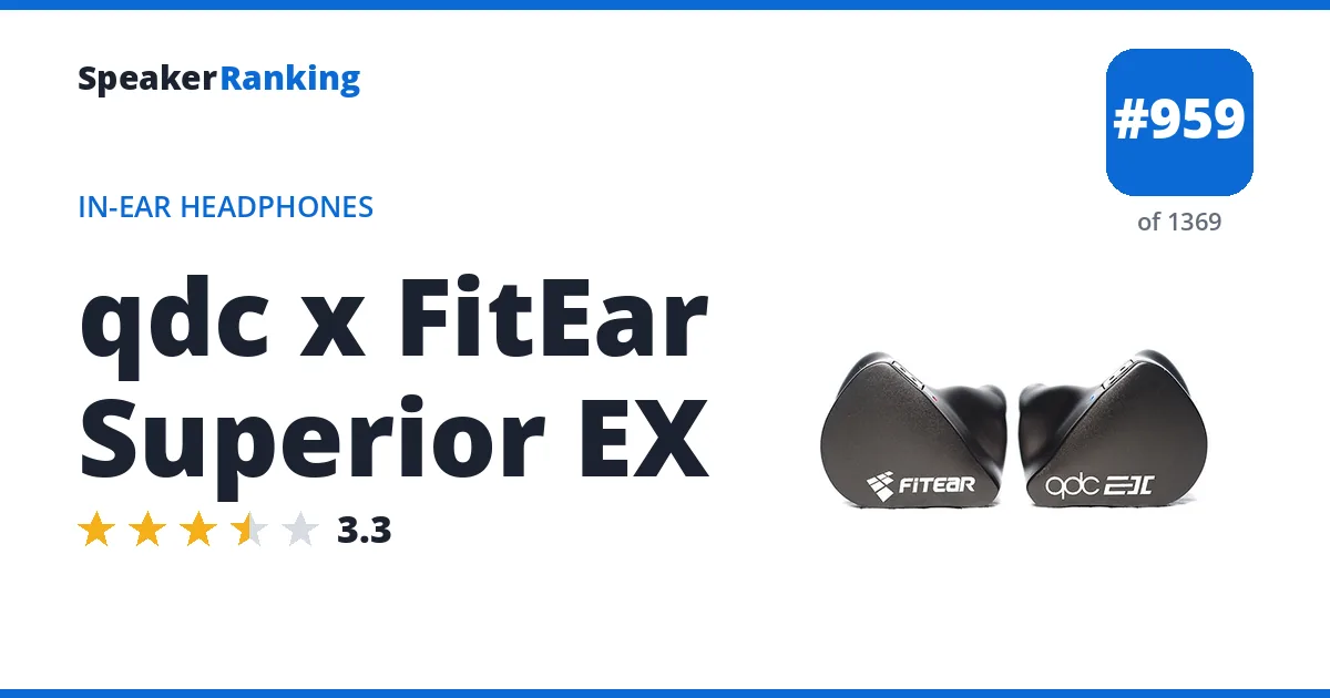 qdc x FitEar Superior EX - ranked #959 of 1369 In-Ear Headphones · Editor's rating 3.3/5
