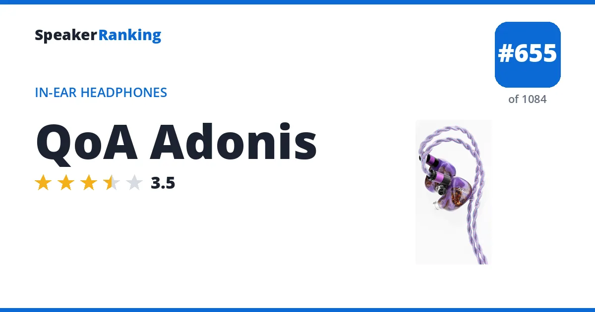QoA Adonis - ranked #636 of 1061 In-Ear Headphones · Editor's rating 3.5/5
