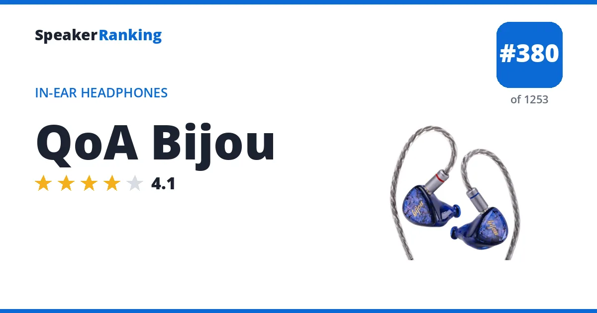 QoA Bijou - ranked #380 of 1253 In-Ear Headphones · Editor's rating 4.1/5