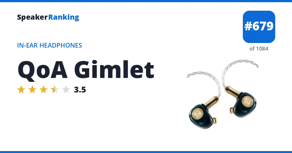 QoA Gimlet - ranked #657 of 1061 In-Ear Headphones · Editor's rating 3.5/5