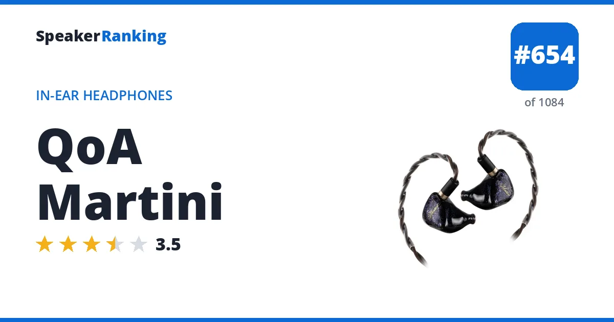 QoA Martini - ranked #635 of 1061 In-Ear Headphones · Editor's rating 3.5/5
