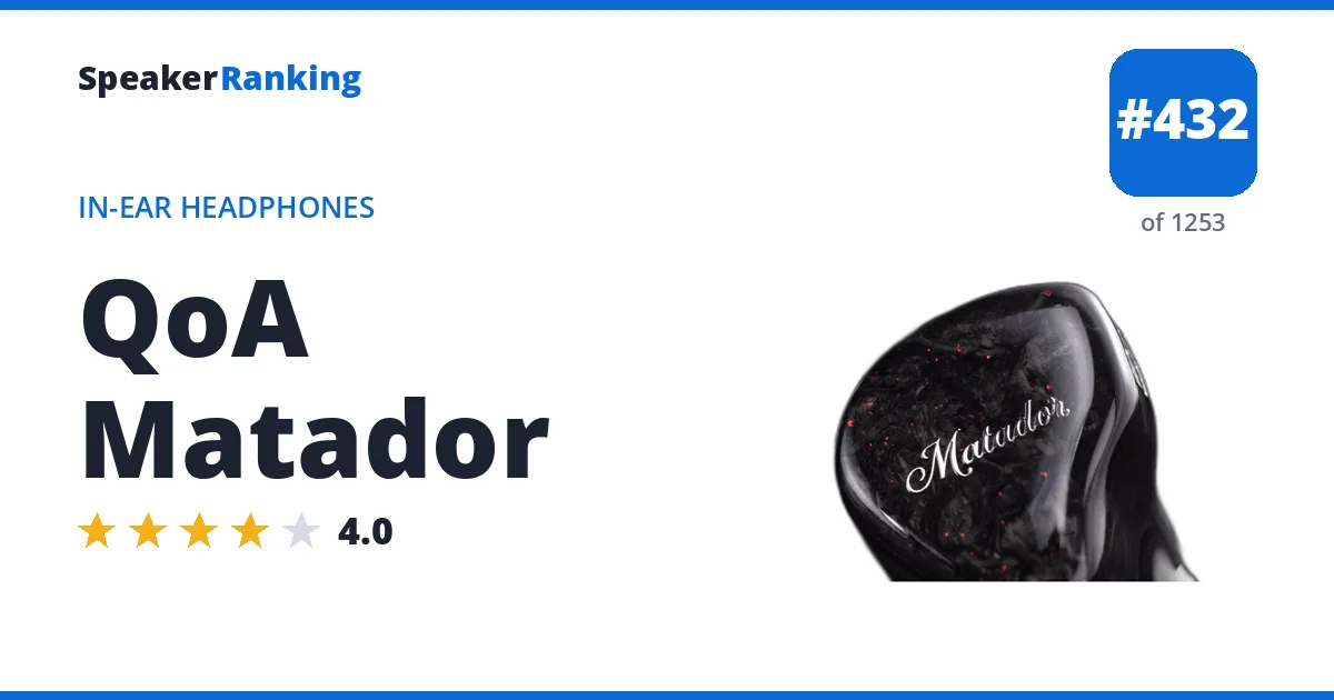 QoA Matador - ranked #432 of 1253 In-Ear Headphones · Editor's rating 4/5