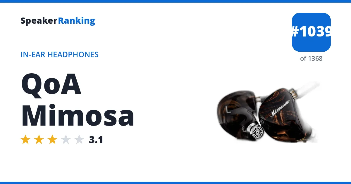 QoA Mimosa - ranked #1040 of 1369 In-Ear Headphones · Editor's rating 3.1/5