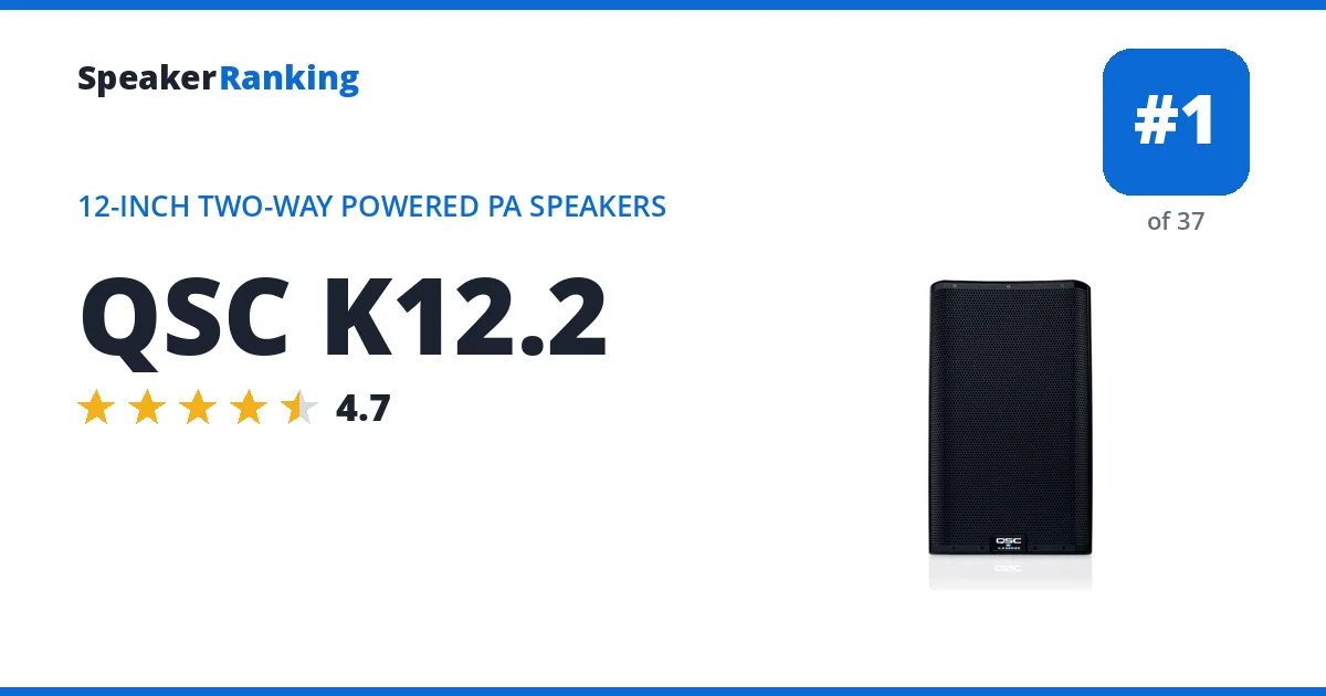 QSC K12.2 - ranked #1 of 37 12-Inch Two-Way Powered PA Speakers · Editor's rating 4.7/5
