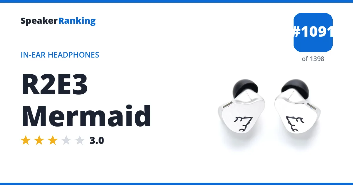 R2E3 Mermaid - ranked #1091 of 1398 In-Ear Headphones · Editor's rating 3/5