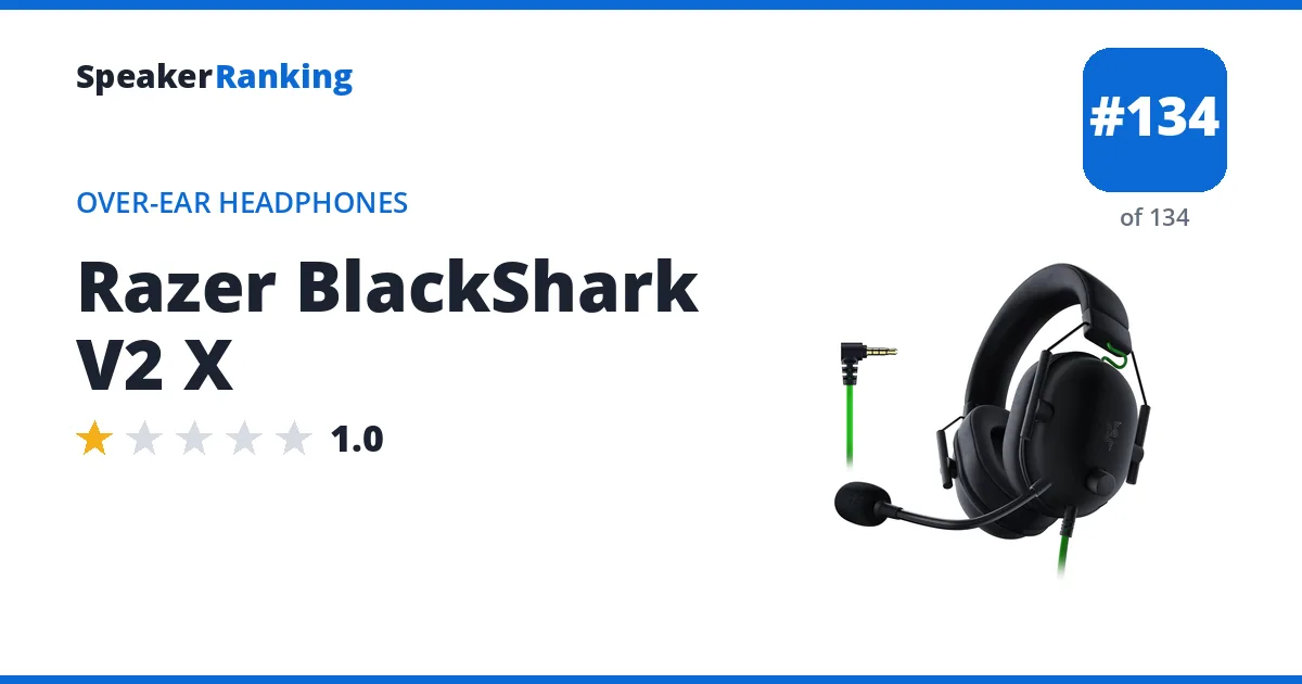 Razer BlackShark V2 X ranking card