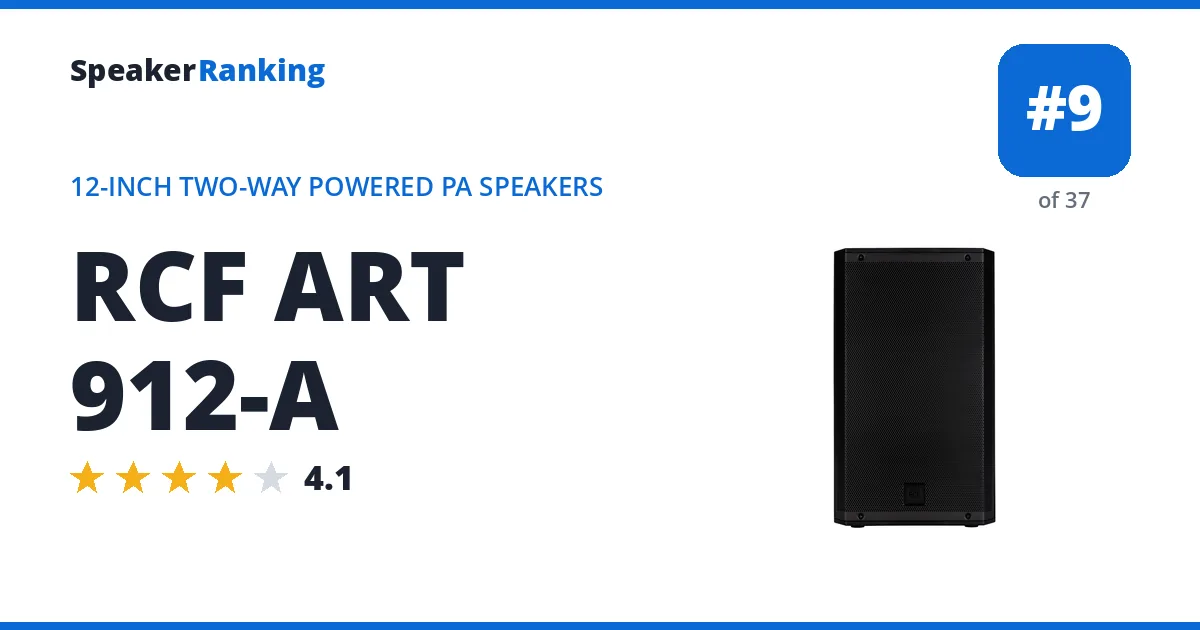 RCF ART 912-A - ranked #9 of 37 12-Inch Two-Way Powered PA Speakers · Editor's rating 4.1/5