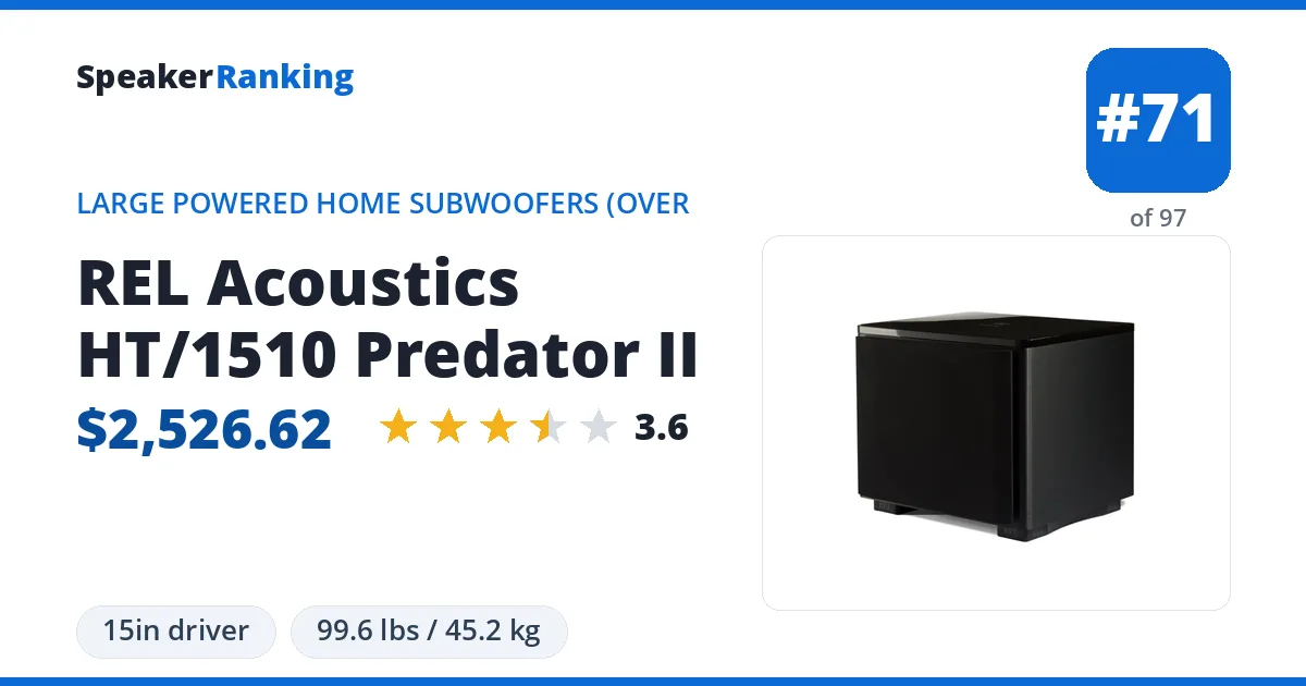 REL Acoustics HT/1510 Predator II ranking card