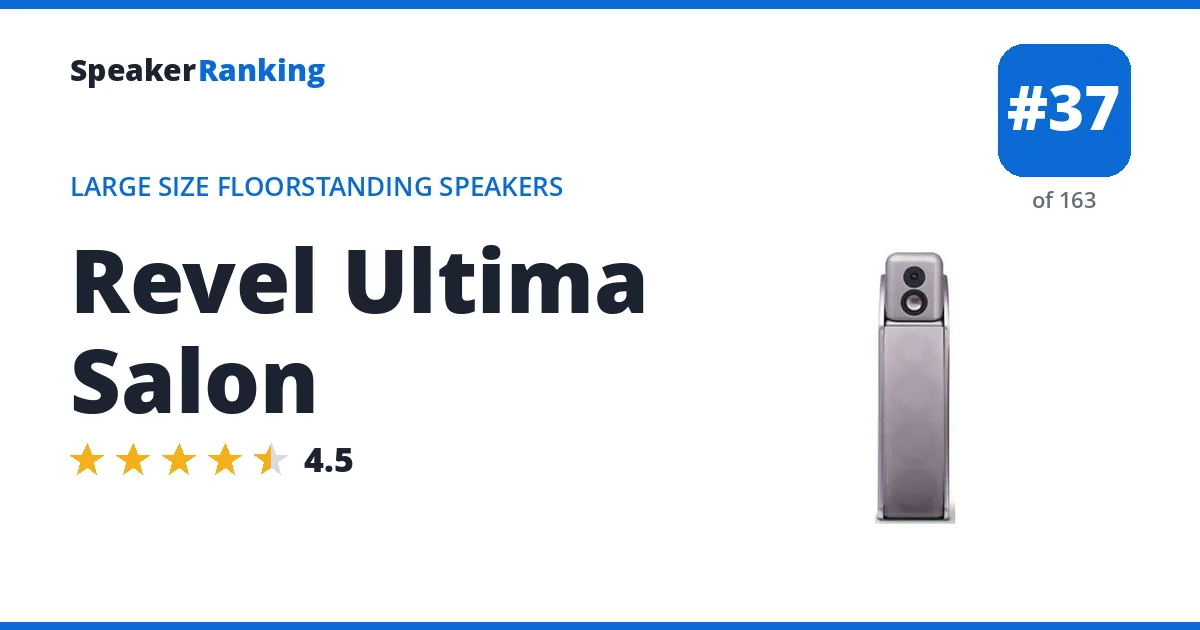 Revel Ultima Salon - ranked #37 of 163 Large Size Floorstanding Speakers · Editor's rating 4.5/5